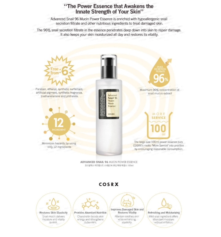 COSRX - Advanced Snail 96 Mucin Power Essence - 100ml - Image 3