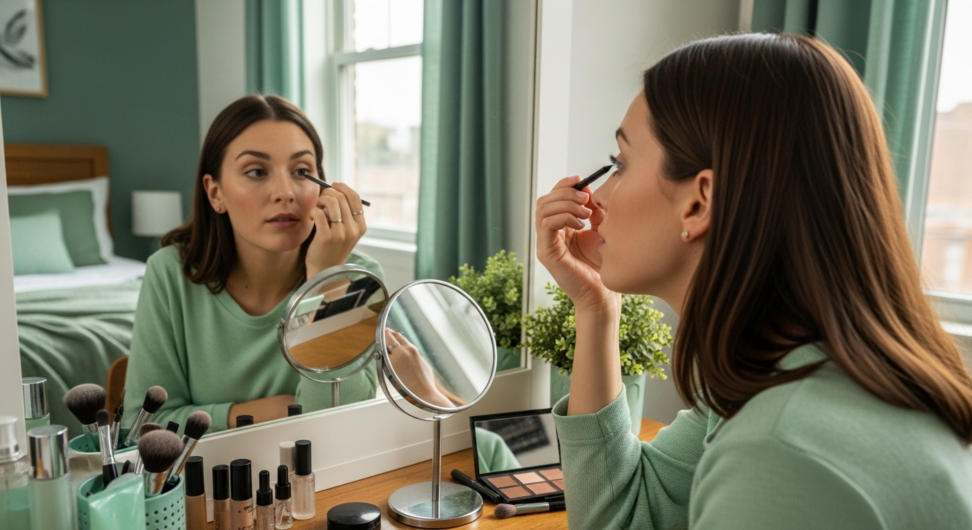 eyeliner applying natural