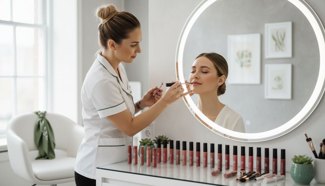 professional matte lipstick application