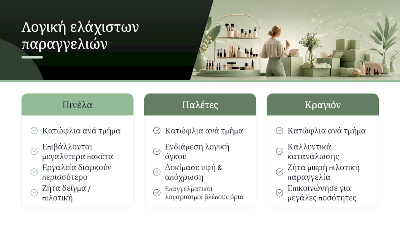 Διάγραμμα με τα όρια ποσοτήτων για χονδρική παραγγελία