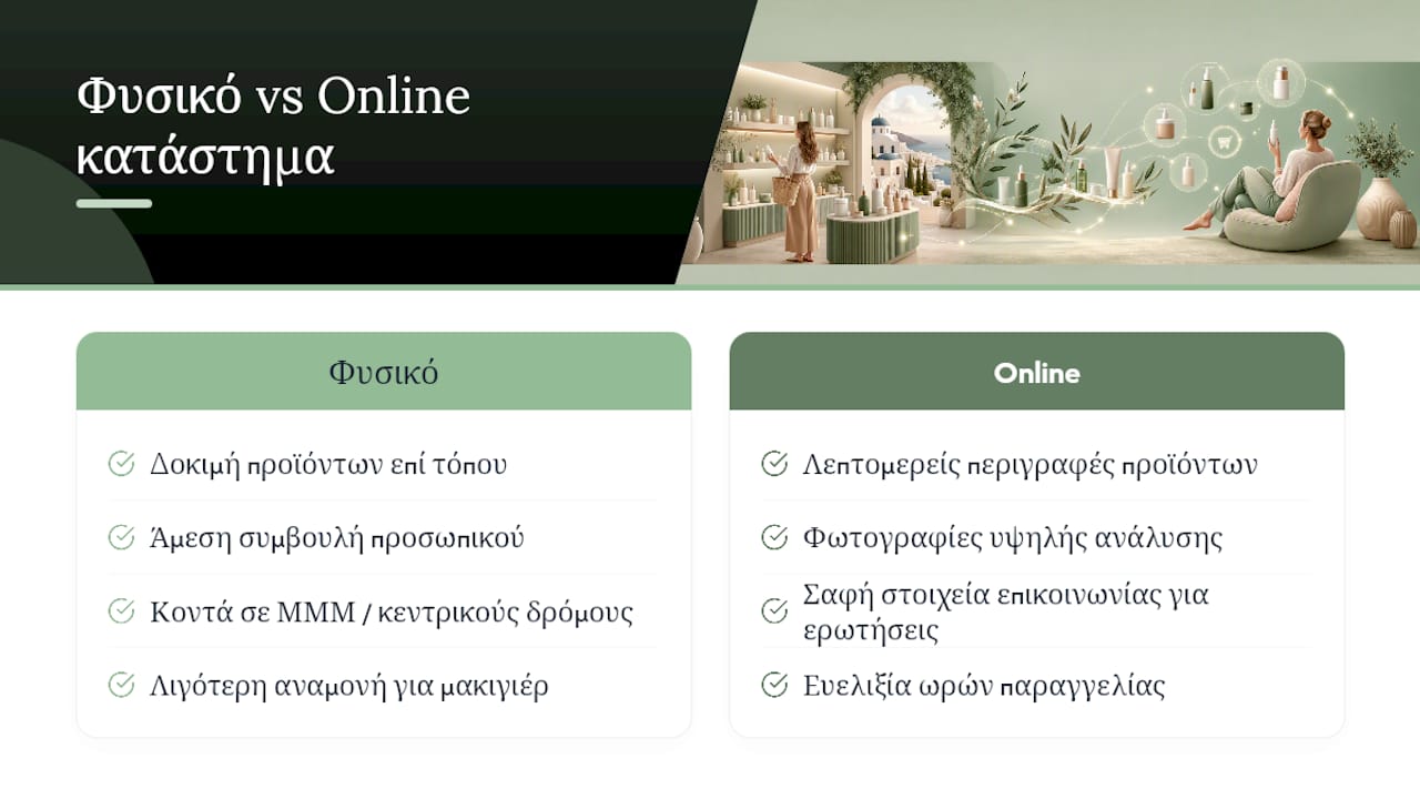 Πού βρίσκεται και πώς επισκέπτεστε ένα beauty shop — overview diagram
