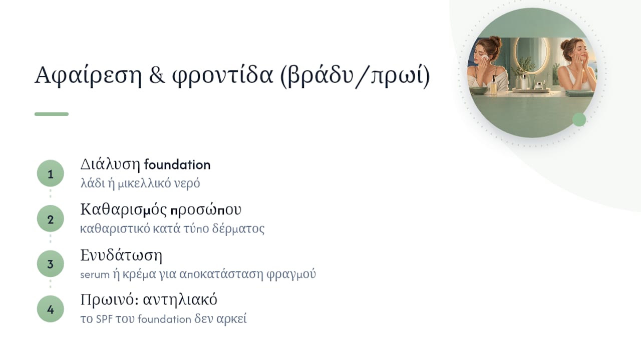 Αφαίρεση του foundation και βήματα περιποίησης μετά το μακιγιάζ