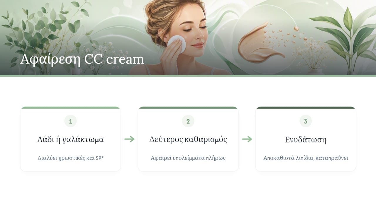 Τρία βήματα για να αφαιρέσετε την CC cream